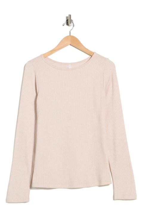 Long Sleeve Ribbed Top (Plus)