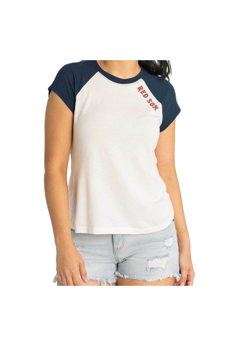 LUSSO Women's Lusso White Boston Red Sox Nikki Raglan T-Shirt, Alternate, color, White