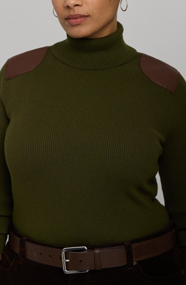 Lauren Ralph Lauren Turtleneck Rib Cotton Blend Sweater, Alternate, color, 