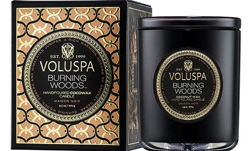 Voluspa Burning Woods Classic Candle In Black