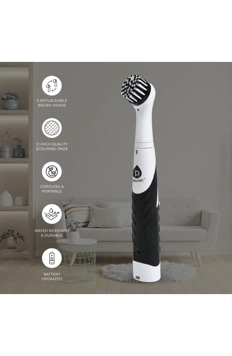 PURSONIC Cordless Power Scrubber Cleaning Brush Power and Precision for Sparkling Clean, Alternate, color, White
