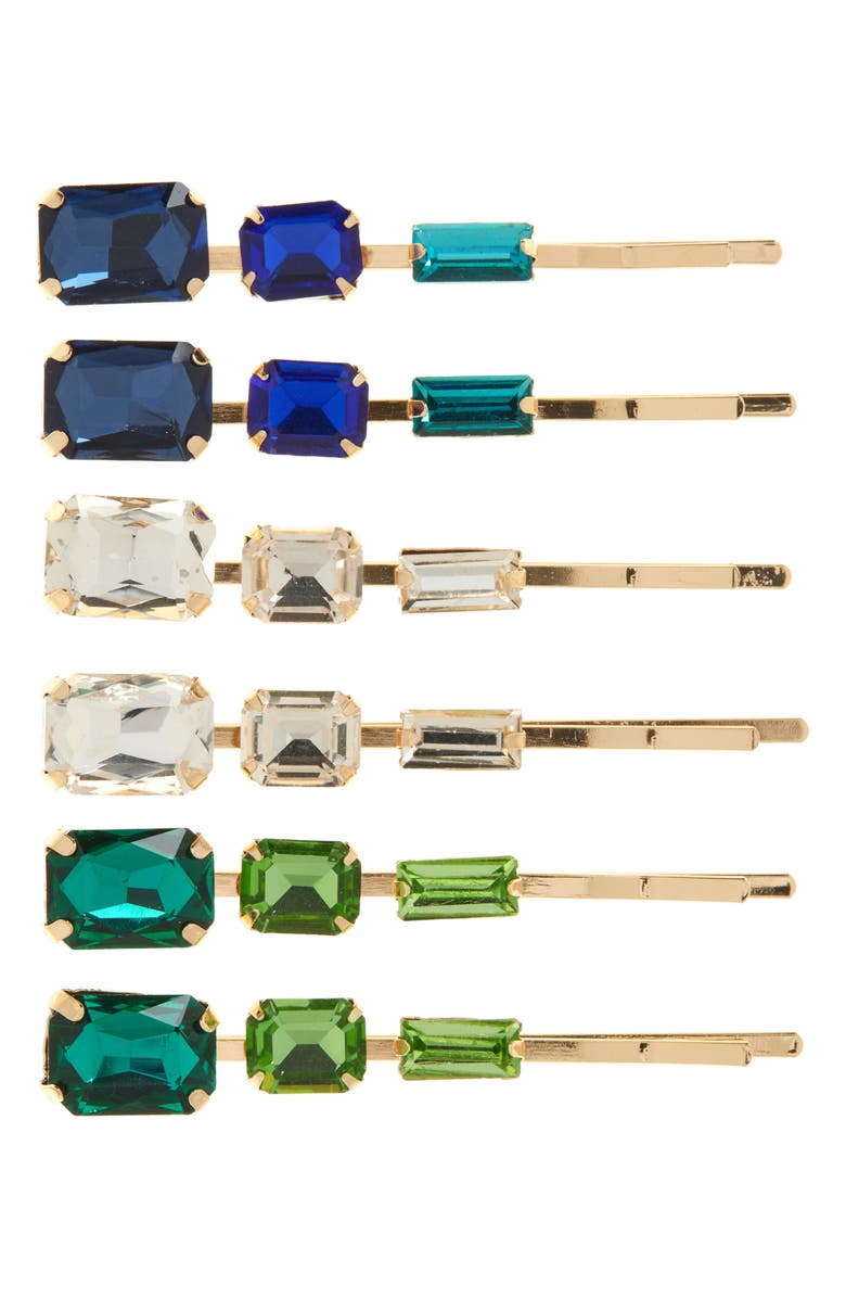 Tasha Assorted 6-Pack Crystal Bobby Pins, Main, color,