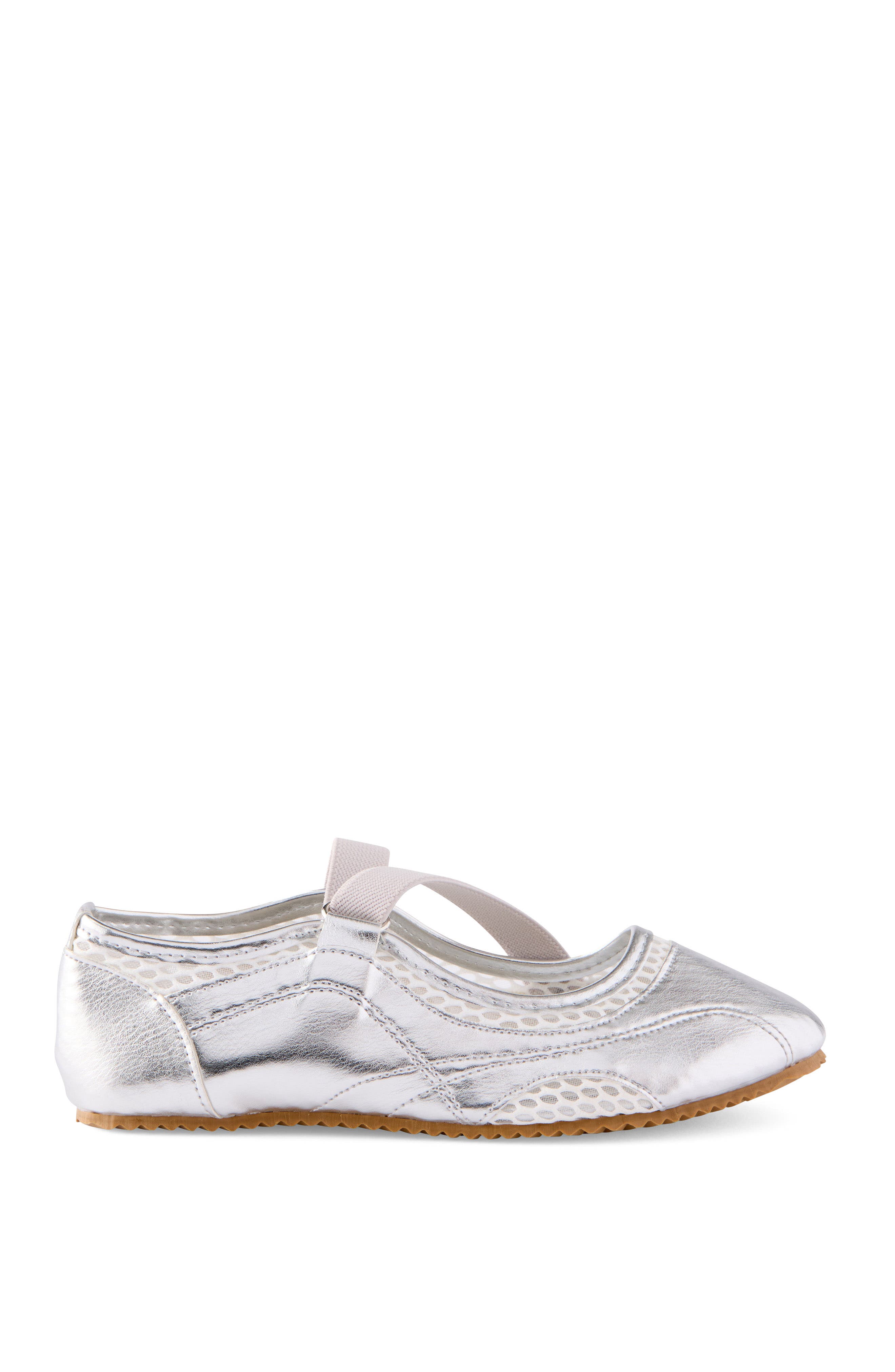 Kid's Spencer Sporty Flats, Main, color, Silvery