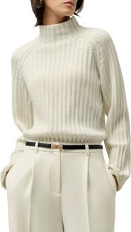 Lilysilk Pointelle Mock Neck Sweater