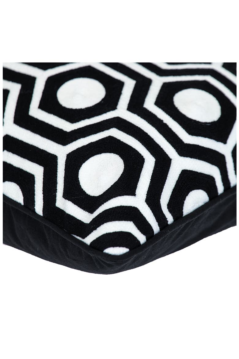 Ursae Embroidered Throw Pillow, Alternate, color, BLACK