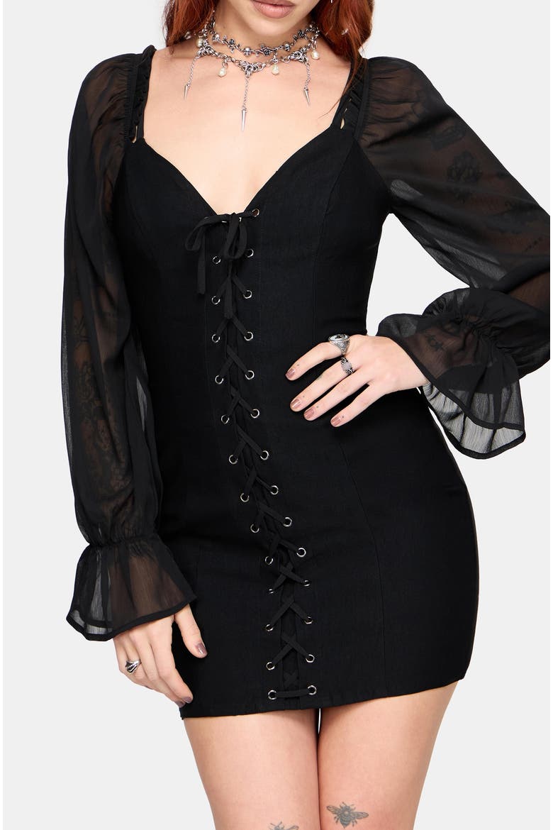 Lena Mini Dress, Alternate, color, Black