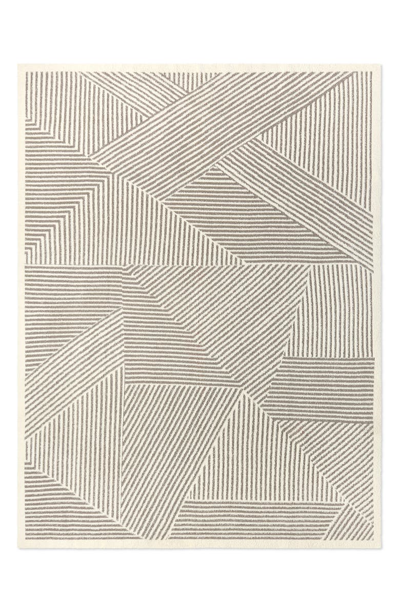 Barefoot Dreams<sup>®</sup> Linea Mixed Stripe CozyChic<sup>®</sup> Throw Blanket, Main, color, Cream-Pewter