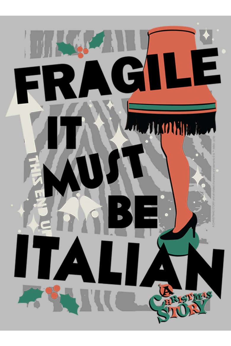 Men's A Christmas Story Fragile It Must Be Italian  Graphic T-Shirt, Alternate, color, Athletic Heather
