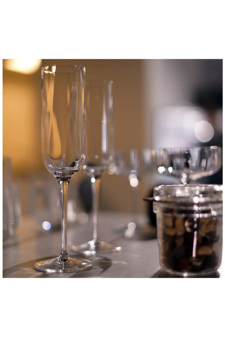 Jazz 7 oz. Champagne/Prosecco Flutes, Set of 4, Alternate, color, CLEAR