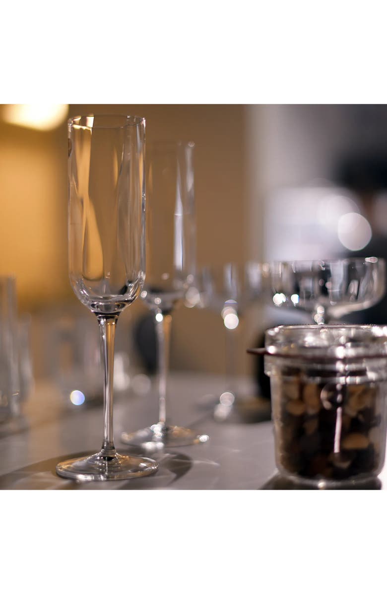 Luigi Bormioli Jazz Set of 4 Champagne Flutes, Alternate, color, Clear