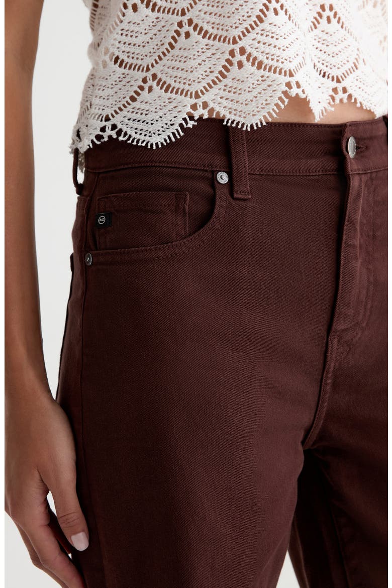 Saige High Waist Raw Hem Wide Leg Jeans, Alternate, color, COFFEE BEAN
