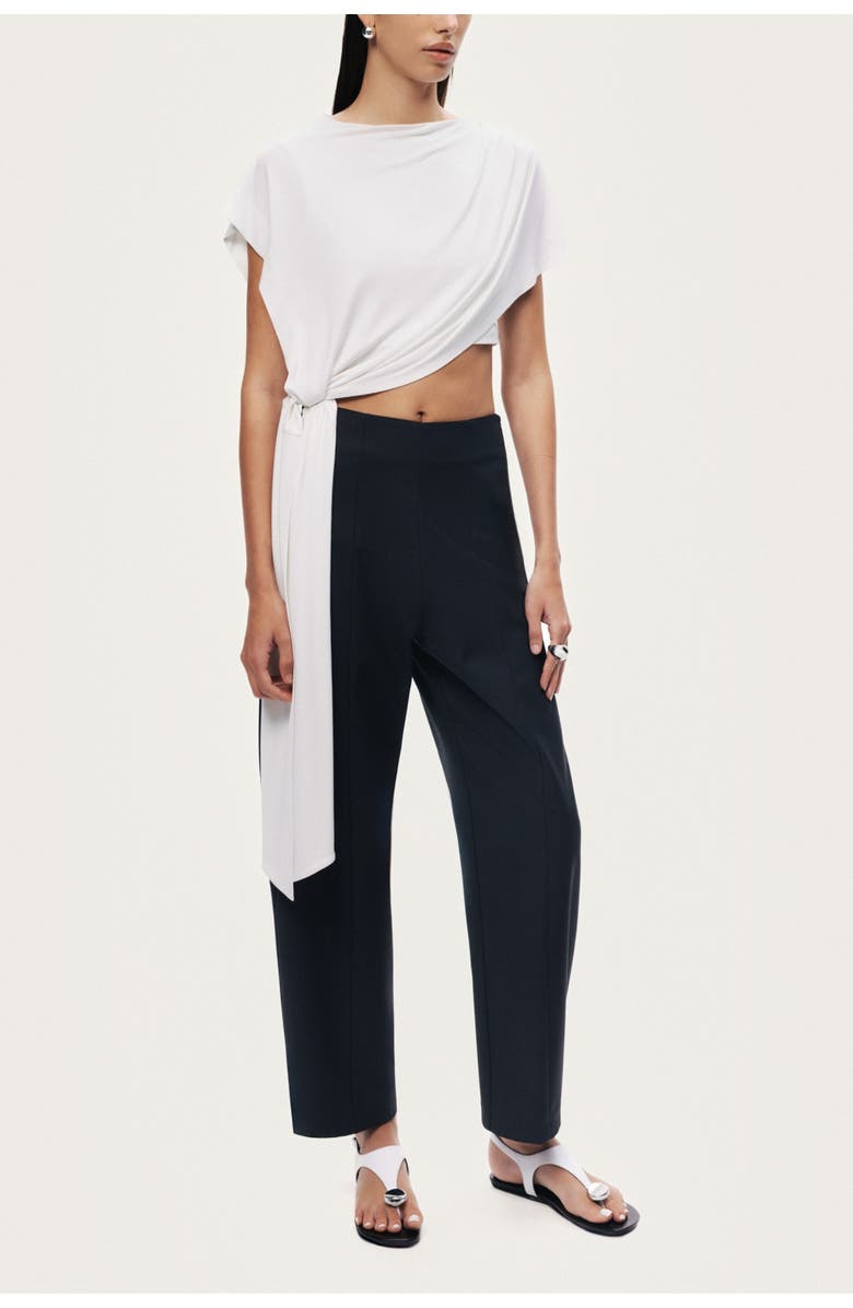 Nocturne Tailored Straight-Leg Pants, Alternate, color, Black