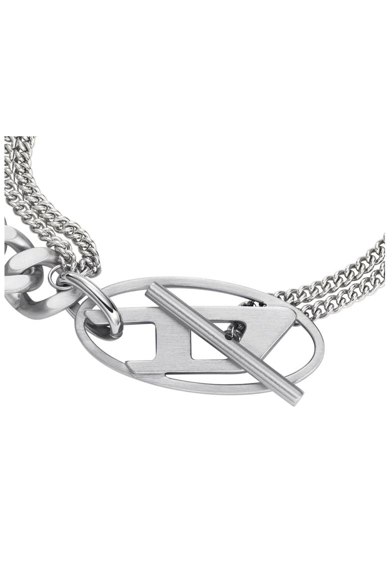 Oval D Toggle Chain Bracelet, Alternate, color, SILVER