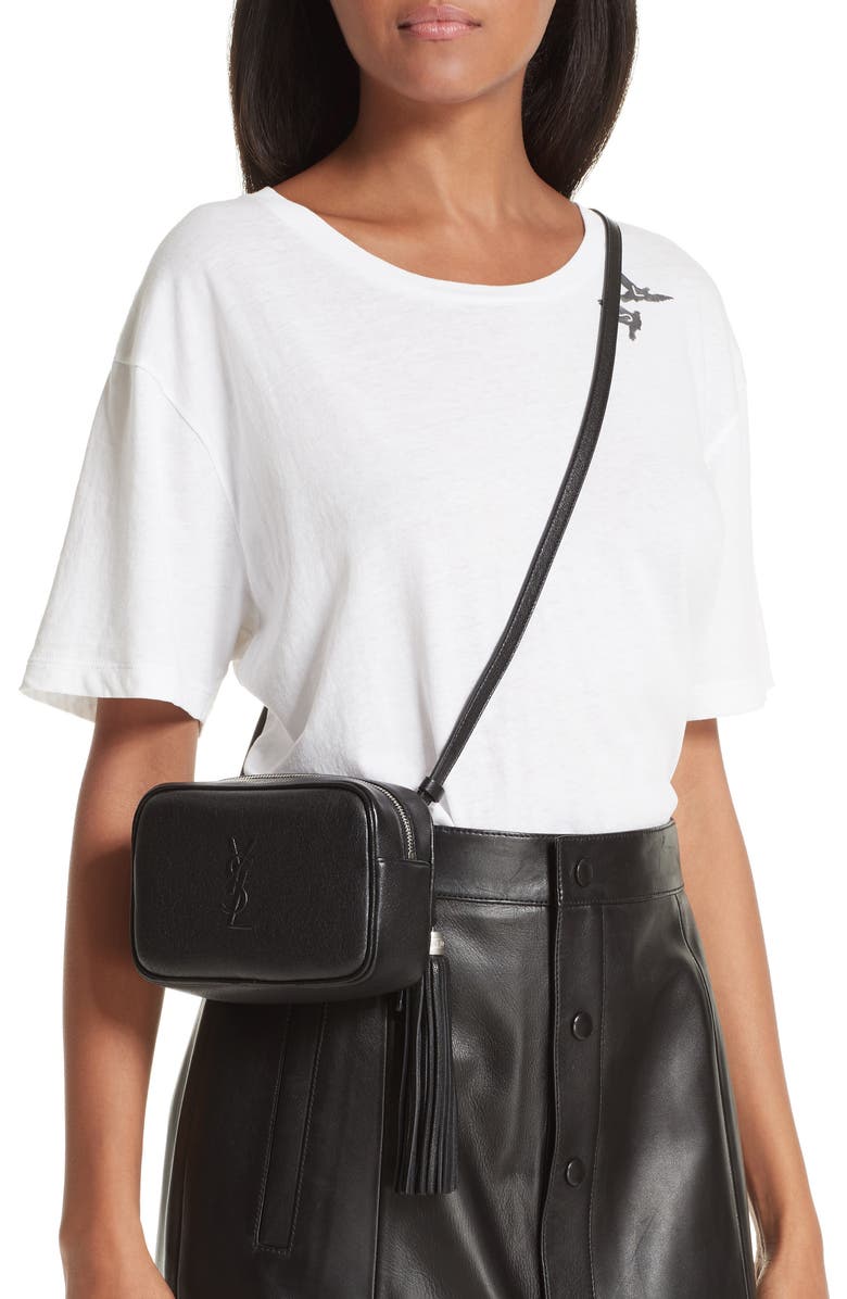 Saint Laurent Loulou Tassel Leather Belt Bag, Alternate, color,