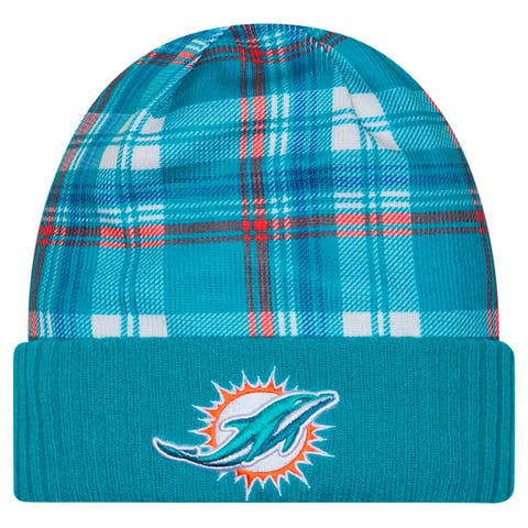 Men's New Era  Aqua Miami Dolphins Sideline Statement Cuffed Knit Hat