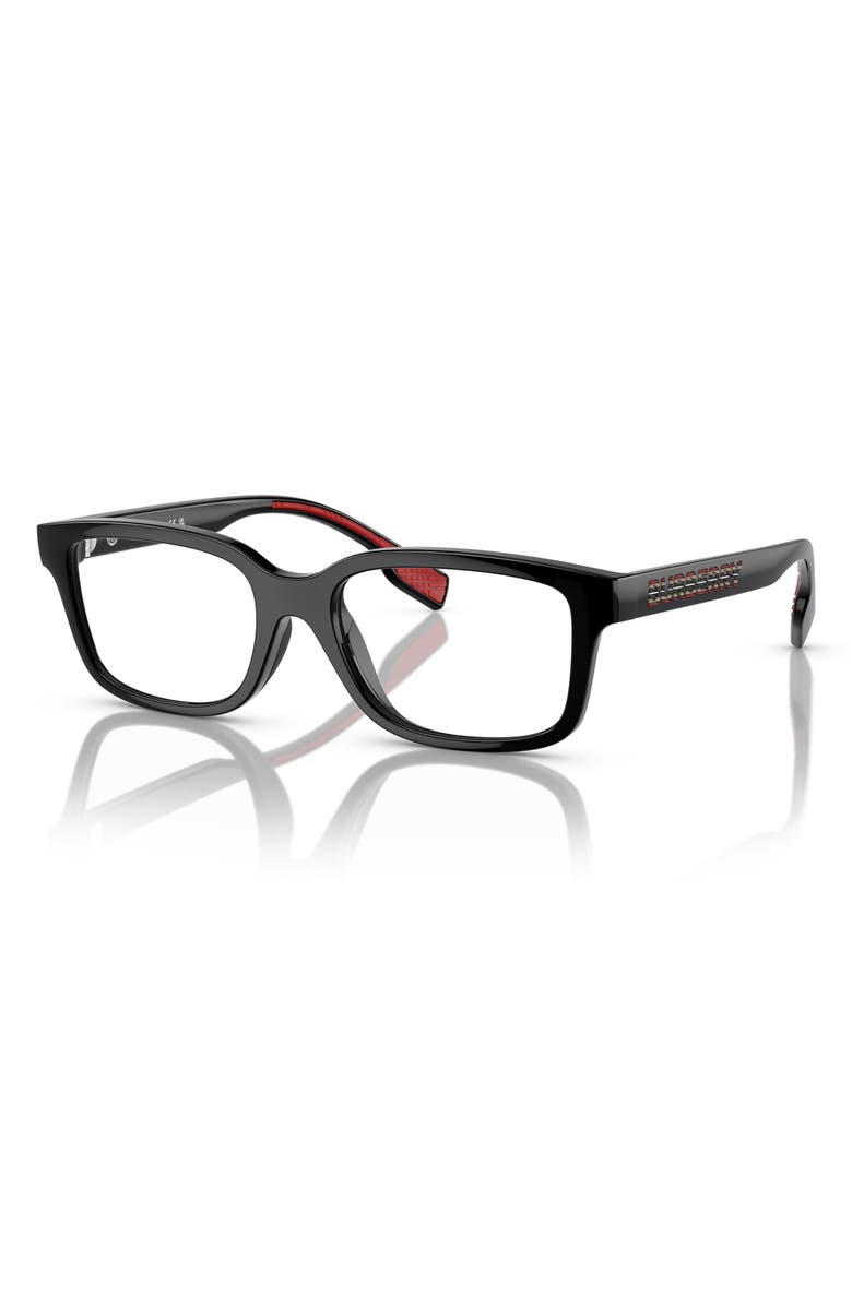 Burberry 48mm Rectangular Optical Glasses, Alternate, color, Black / Demo Lens