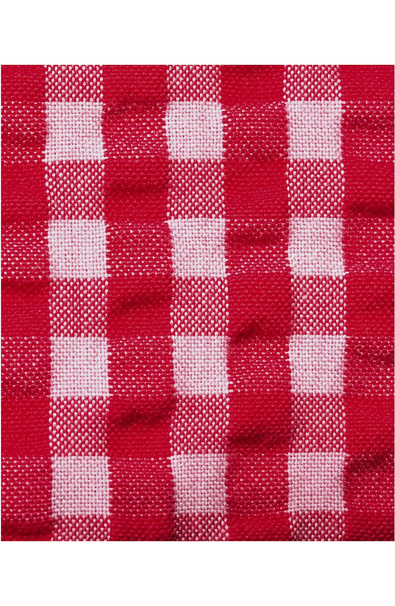 Lands' End Seersucker High Rise Drawstring Wide Leg Pants, Alternate, color, Compass Red/Pink Gingham