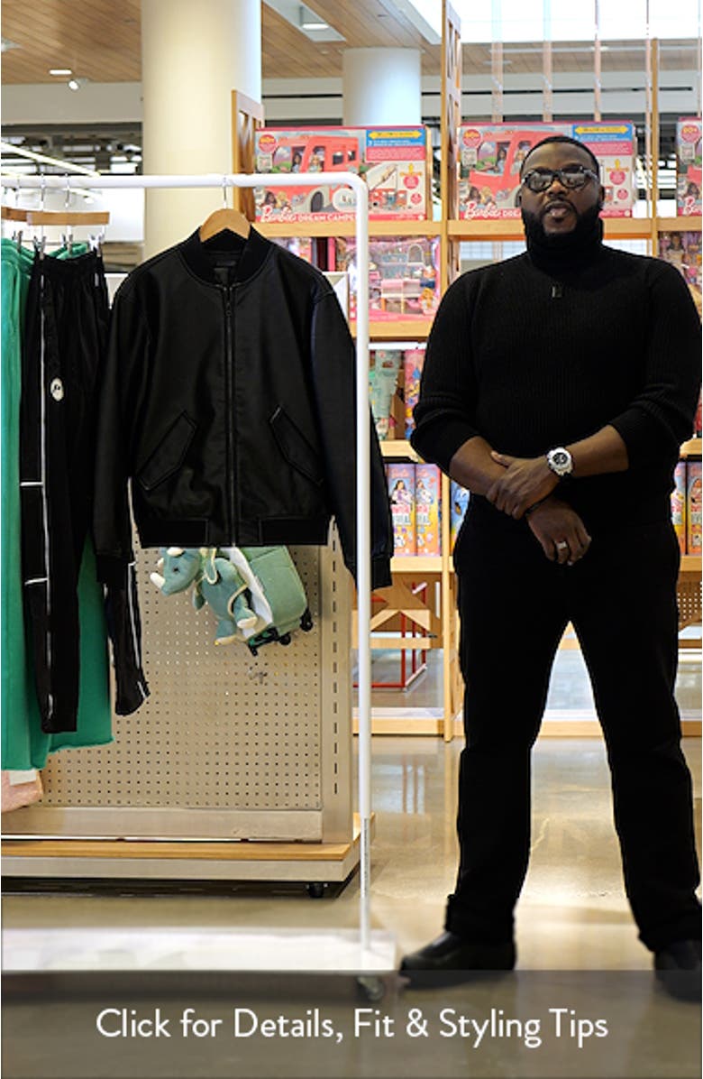 Faux Leather Bomber Jacket, sales video thumbnail