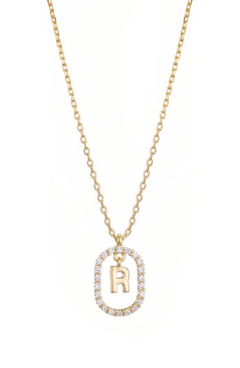 Adornia Floating Letter Initial Cubic Zirconia Pendant Necklace