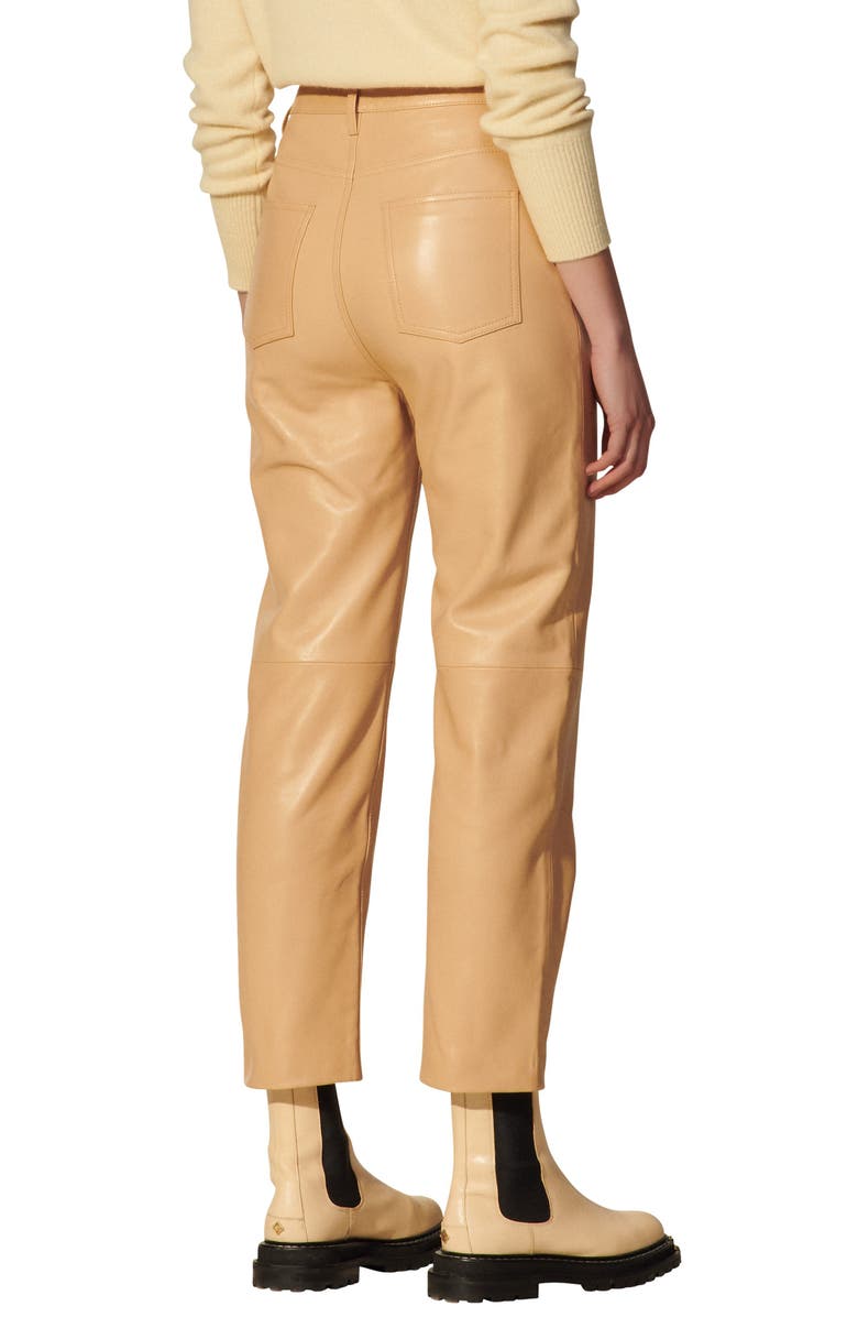 SANDRO Francis Slim Leg Leather Pants, Alternate, color, 