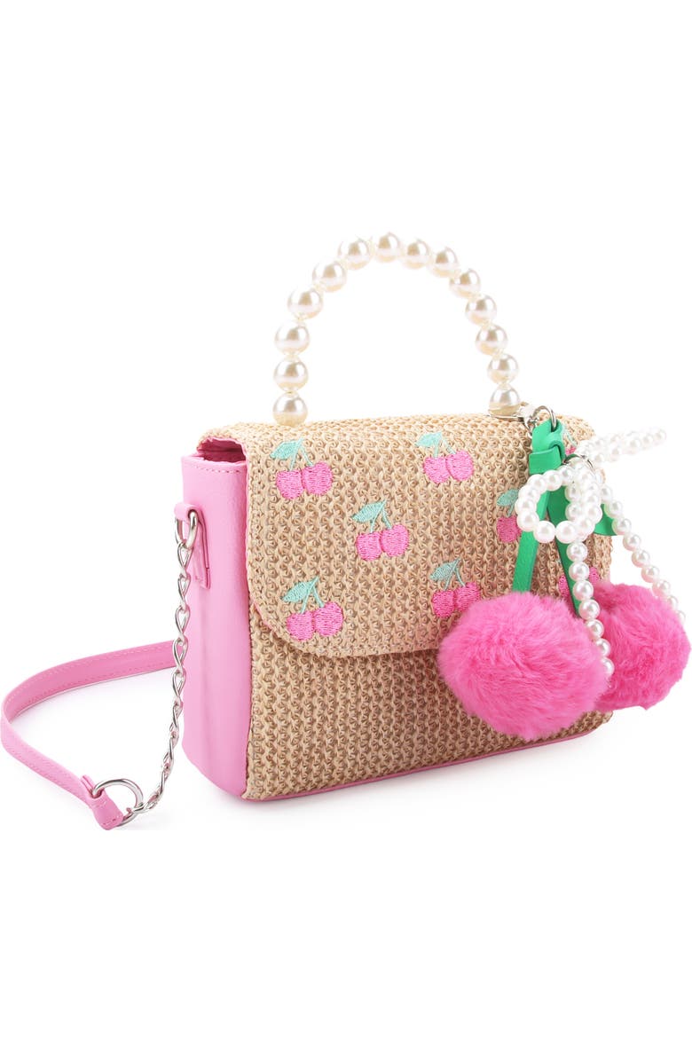 OMG Accessories Kids' Embroidered Cherry Crossbody Bag & Charm Set, Alternate, color, Peony
