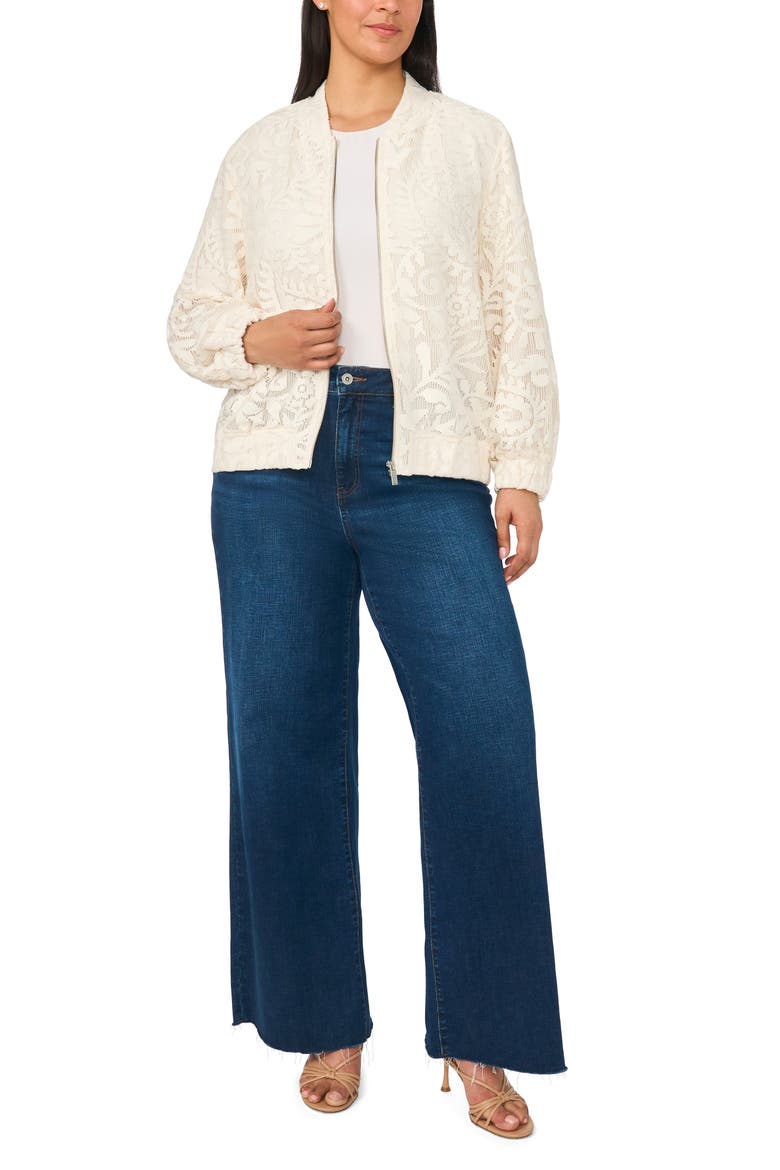 Lace Bomber Jacket, Alternate, color, NEW IVORY