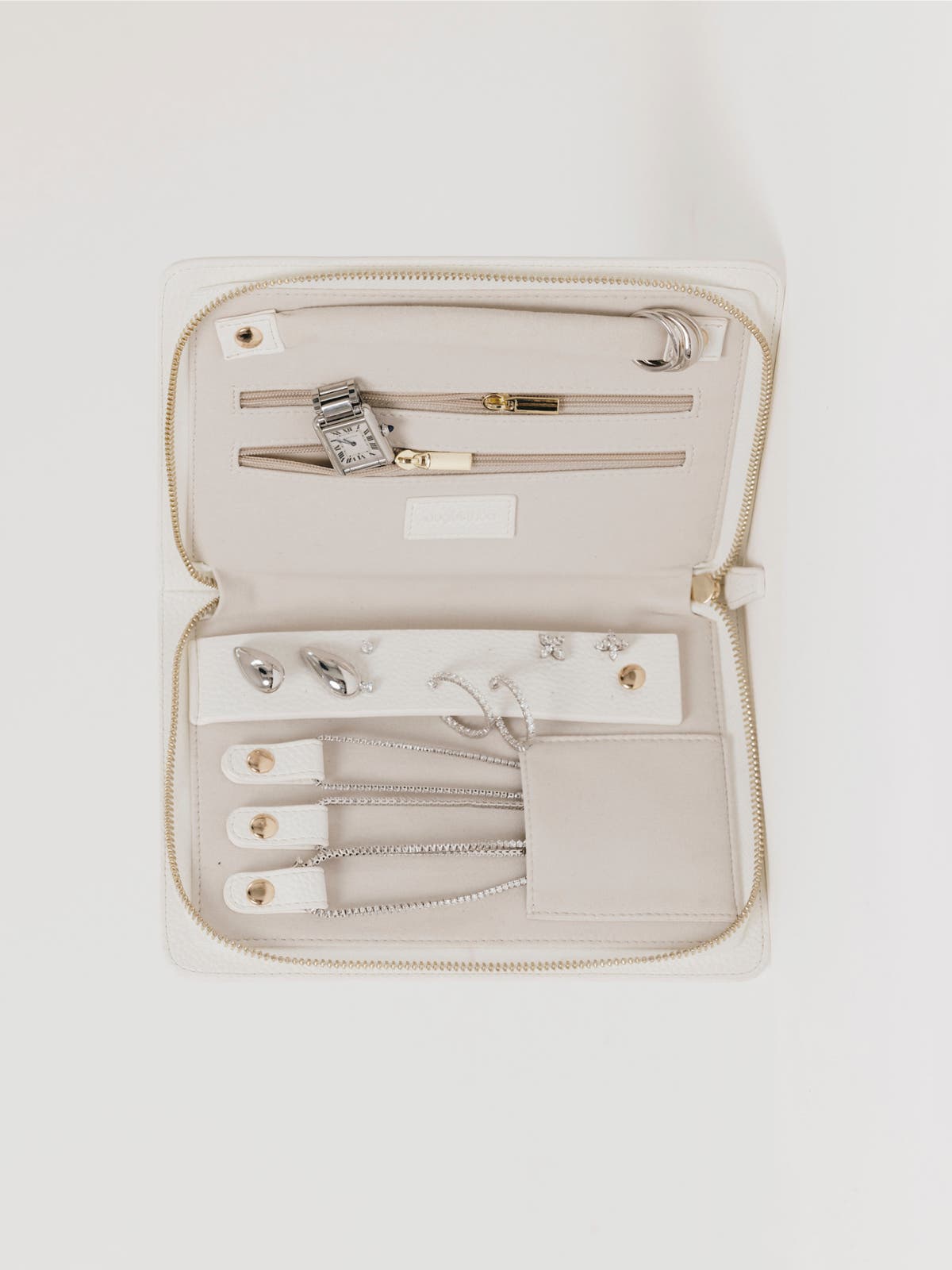 AUGUSTNOA Travel Jewelry Organizer, Alternate, color, White