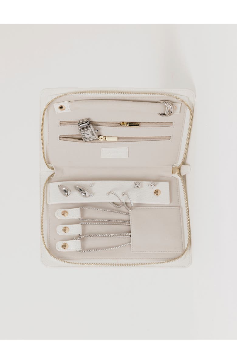 AUGUSTNOA Travel Jewelry Organizer, Alternate, color, White