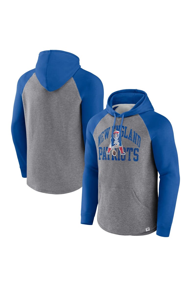 Men's Fanatics Branded Heather Gray New England Patriots Favorite Arch Raglan Pullover Hoodie, Main, color, Heather Gray