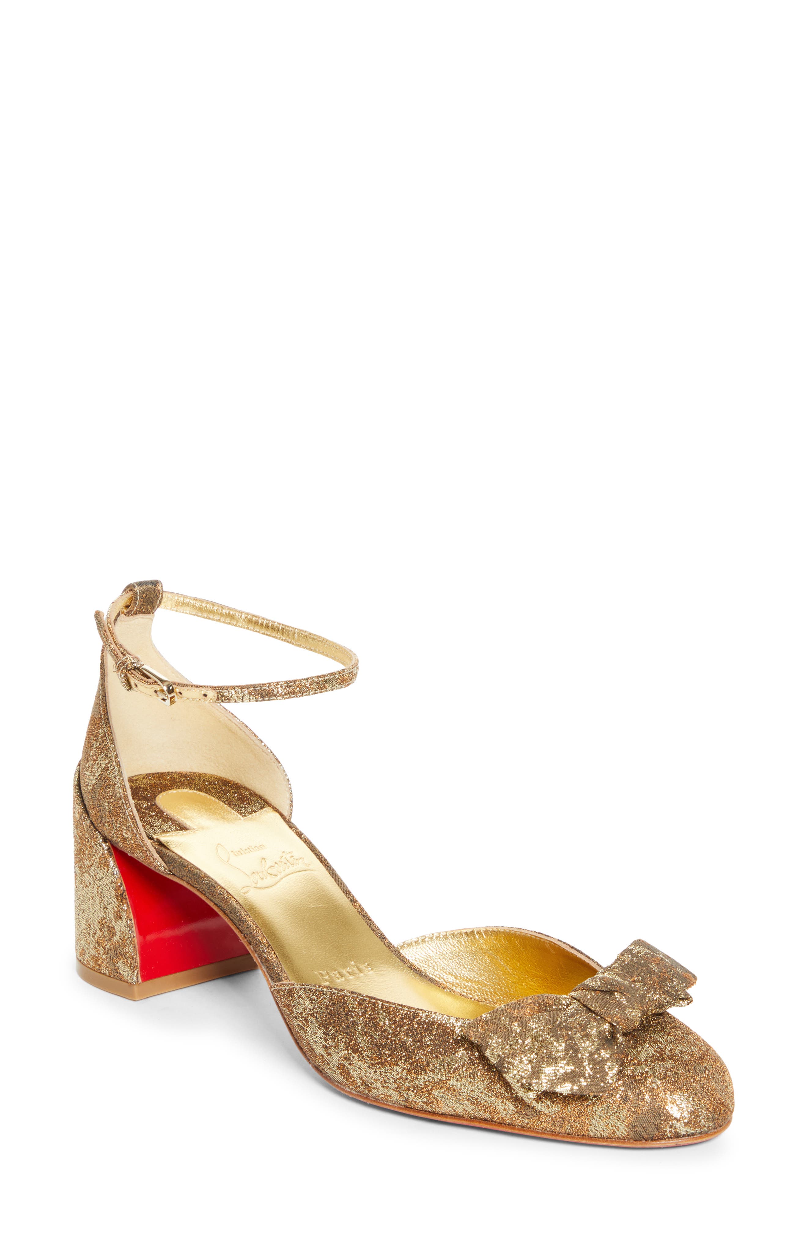 Jane Bow Pump, Main, color, GOLD