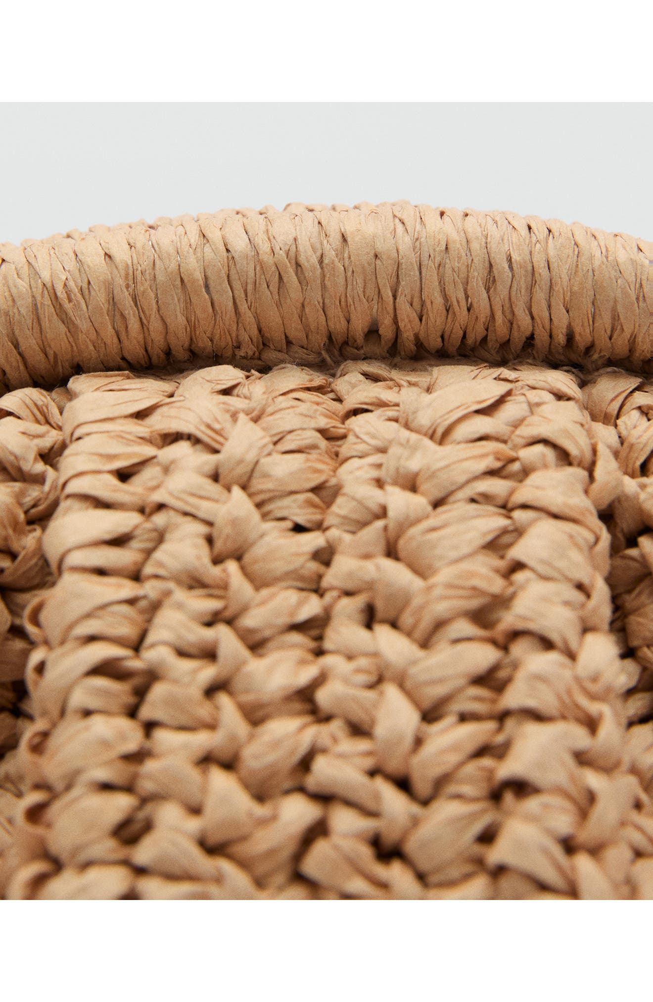 MANGO Natural Fiber Clutch Bag with Removable Chain Strap, Alternate, color, Beige