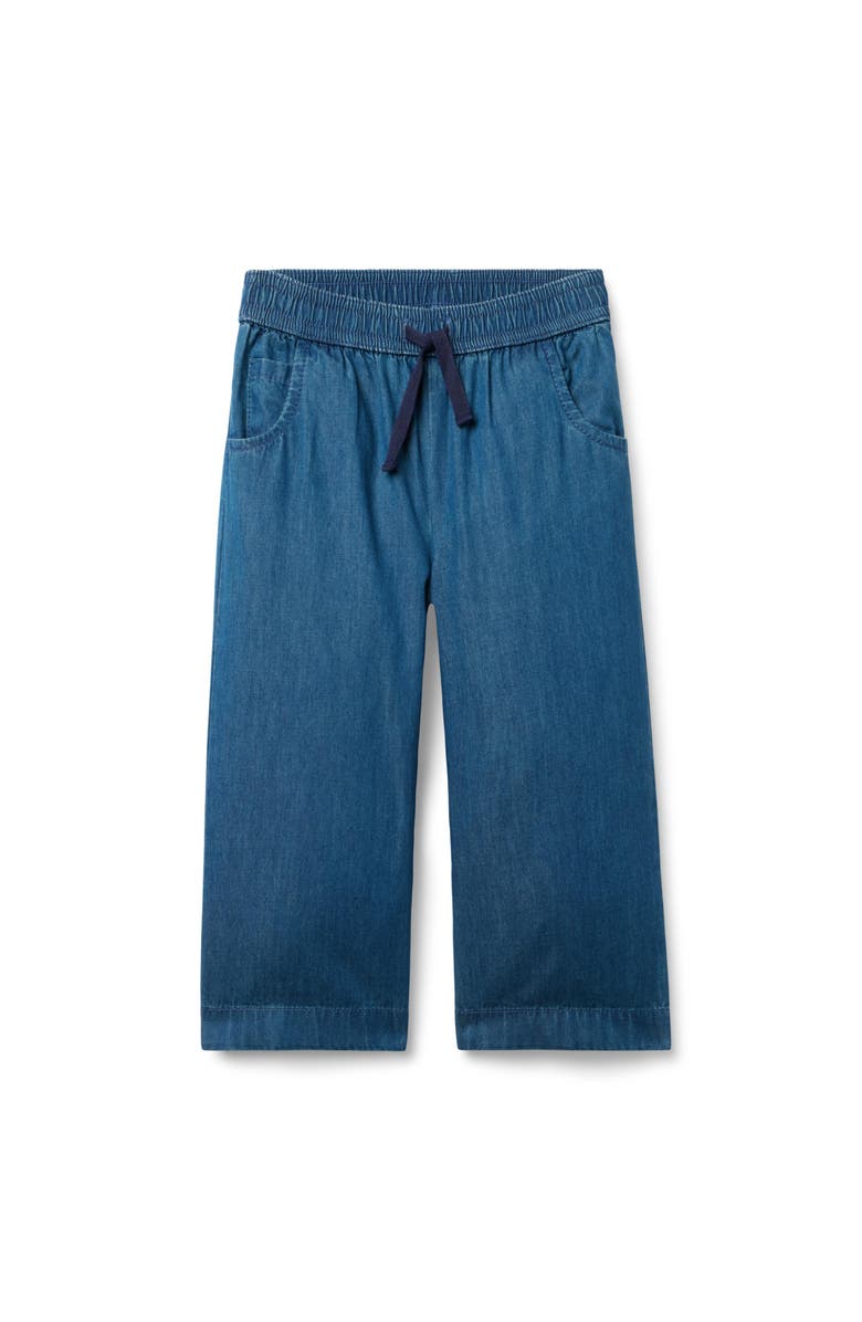 Janie and Jack Chambray Wide Leg Pull-On Pant, Main, color, Blue