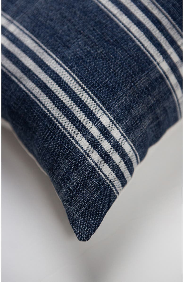 Archive New York Vintage Indigo Denim Striped Pillow, Alternate, color, Blue