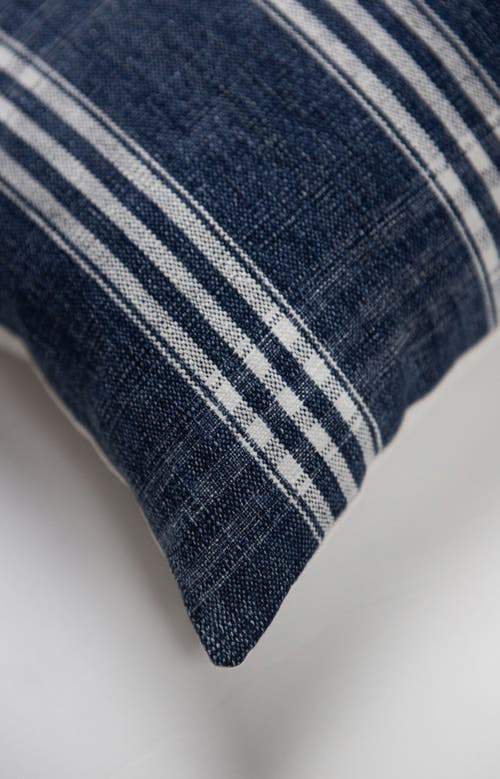 Archive New York Vintage Indigo Denim Striped Pillow In Blue