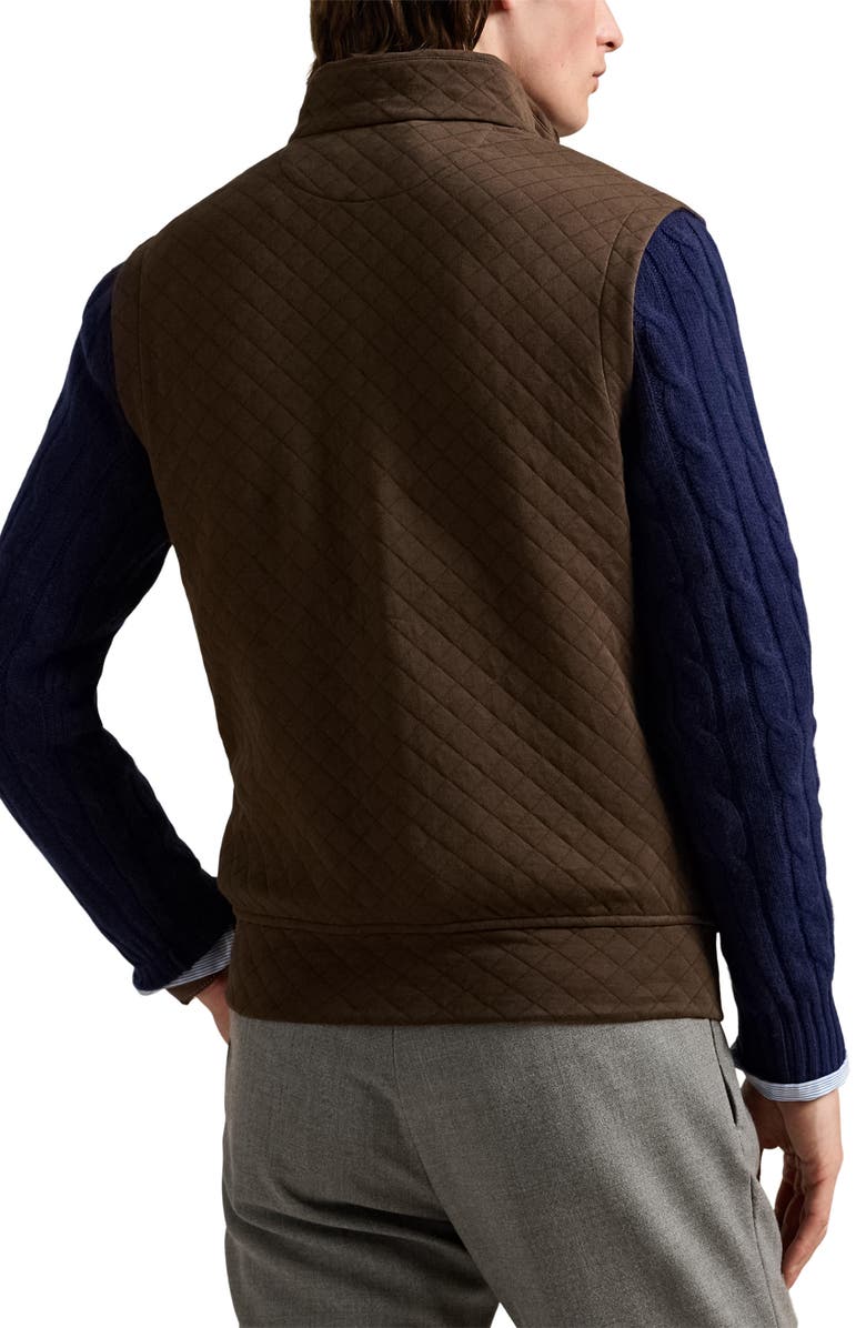 Polo Ralph Lauren Micro Quilted Cotton Zip-Up Vest, Alternate, color, Nutmeg Brown