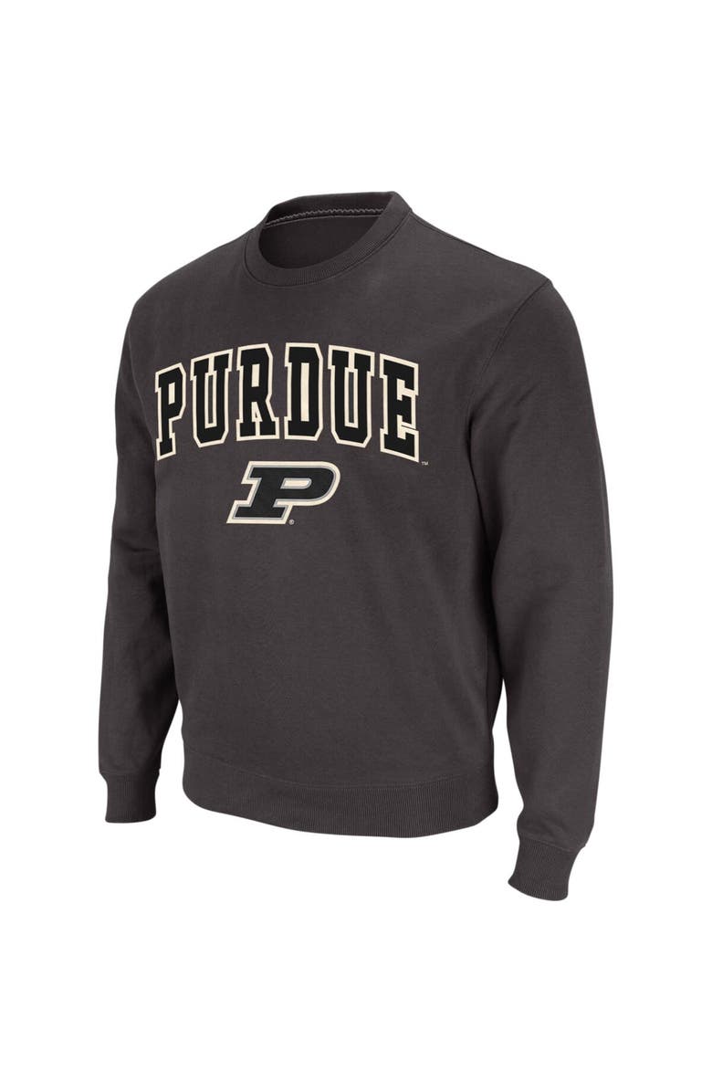 COLOSSEUM Men's Colosseum Charcoal Purdue Boilermakers Arch & Logo Crew Neck Sweatshirt, Alternate, color, Charcoal