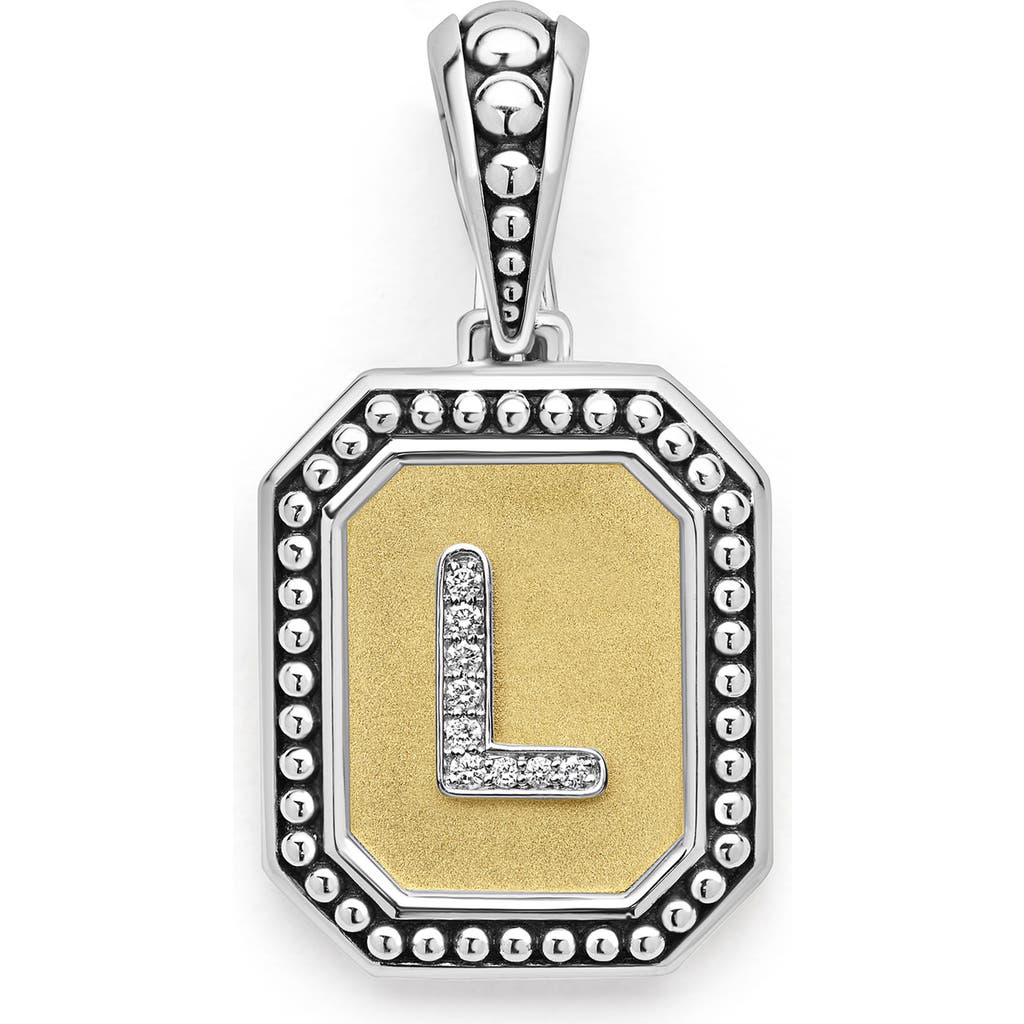 Lagos Signature Caviar Initial Enhancer In Two-tone L