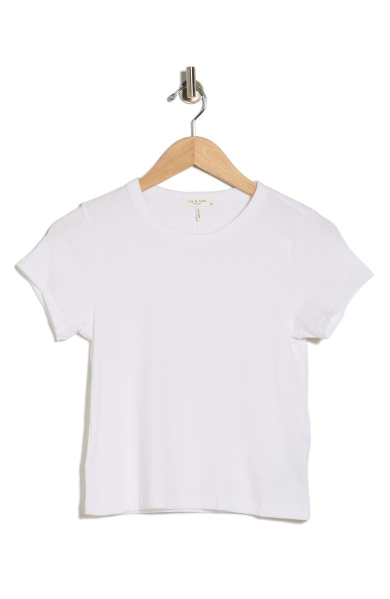 rag & bone Essie Crewneck Ribbed Crop T-Shirt, Main, color, White
