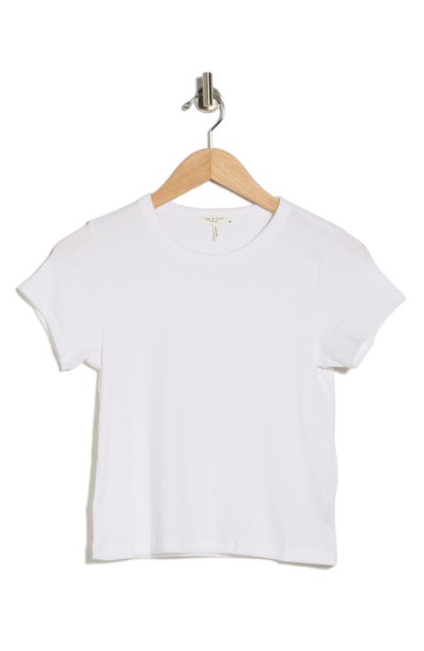 Essie Crewneck Ribbed Crop T-Shirt