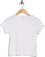 rag & bone Essie Crewneck Ribbed Crop T-Shirt