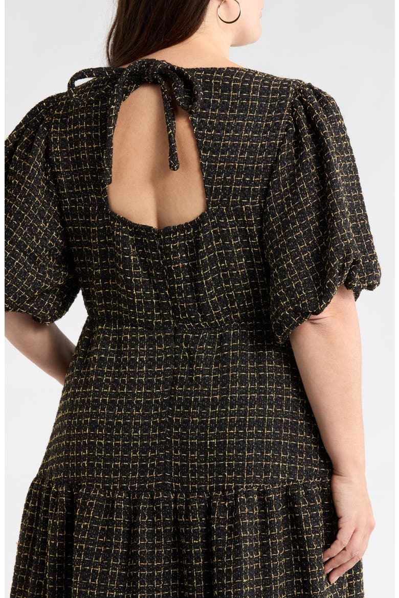 Carrol Zaylee Tweed Tillie Maxi Dress, Alternate, color, BLACK