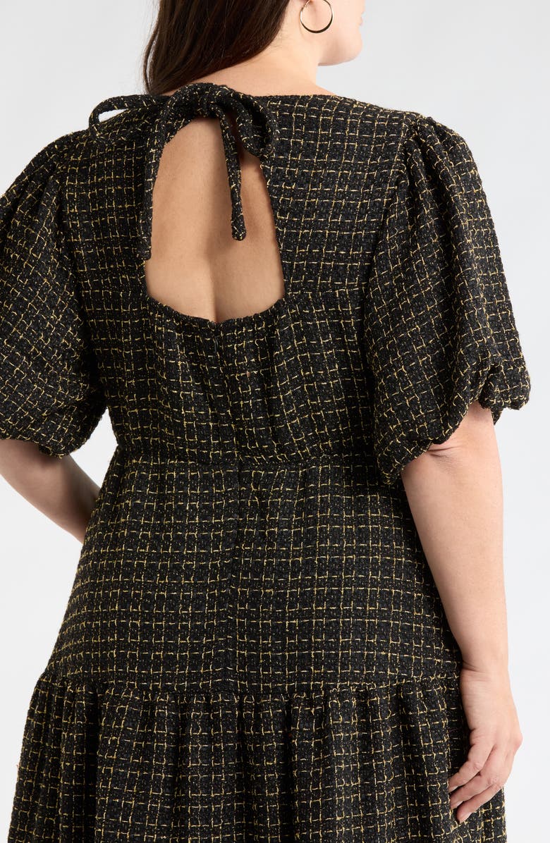 SUGARLIPS Carrol Zaylee Tweed Tillie Maxi Dress, Alternate, color, Black