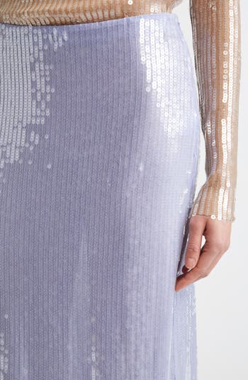 Sheer Sequin Pencil Skirt