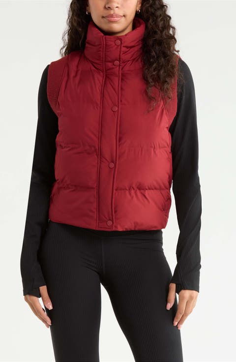 Rib Trim Puffer Vest