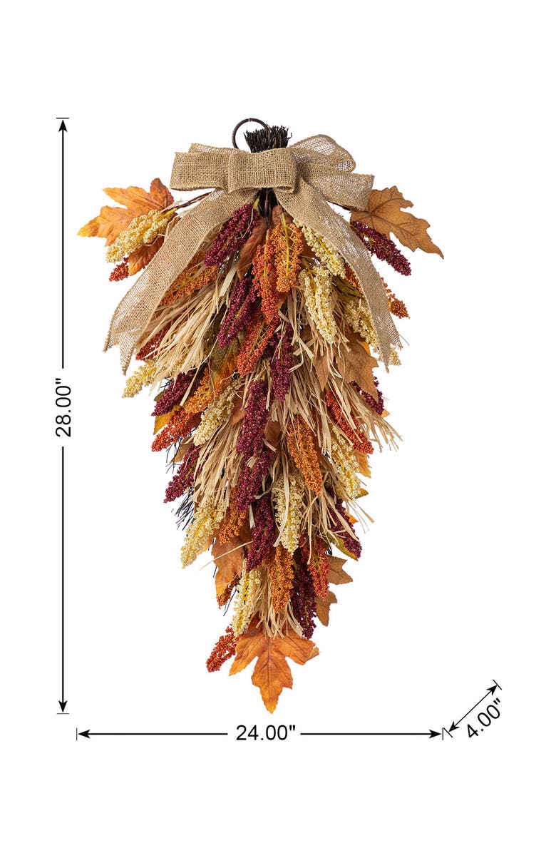 Glitzhome Fall Multi-Colored Sorghum Teardrop, Alternate, color, 