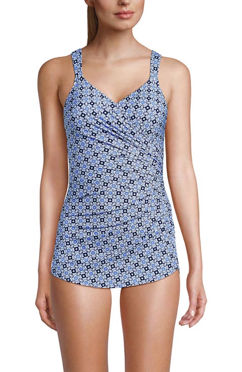 SlenderSuit V-Neck Skirted Low Leg One Piece