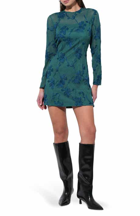Cheryl Floral Crochet Lace Long Sleeve Minidress