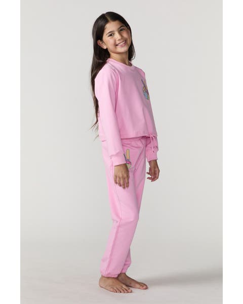 Girls' Peace Embroidered Jogger Set - Little Kid, Big Kid
