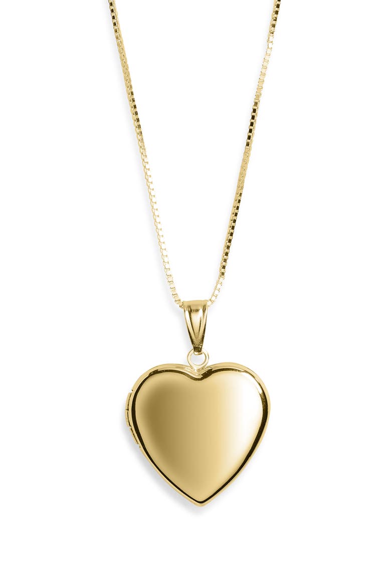 Heart Locket Necklace, Main, color, GOLD