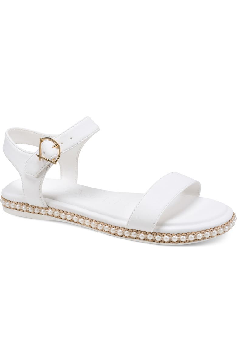 KARL LAGERFELD PARIS Claire Ankle Strap Sandal, Main, color, Bright White